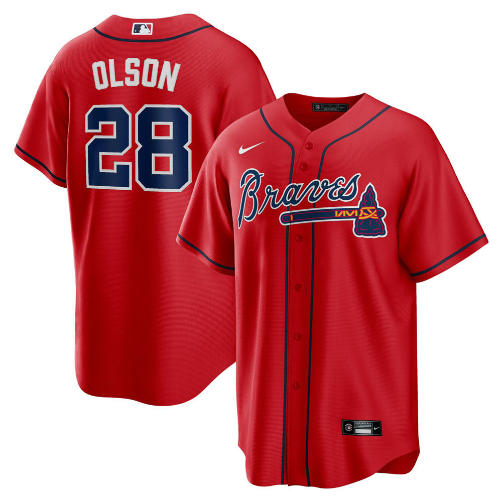 Men's Atlanta Braves Matt Olson Alternate Player Jersey - Red
