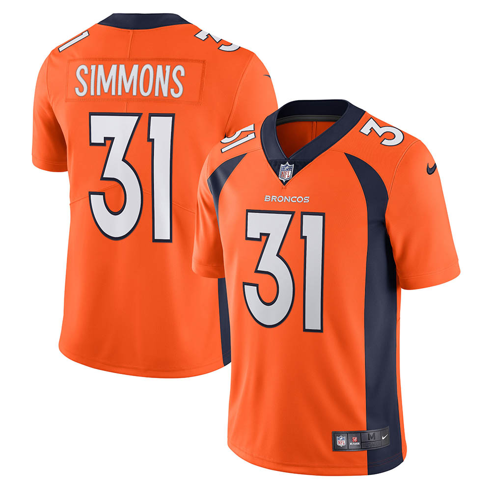 Men's Denver Broncos Justin Simmons Vapor Limited Jersey Orange